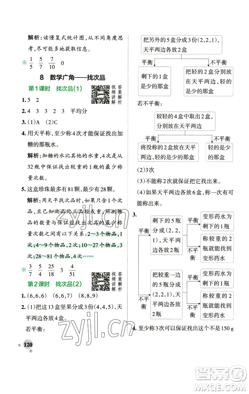 遼寧教育出版社2023小學學霸作業(yè)本五年級下冊數(shù)學人教版參考答案