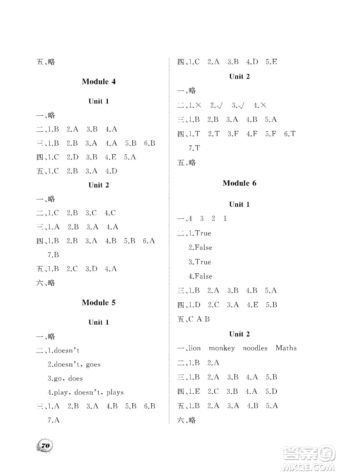 大連理工大學(xué)出版社2023學(xué)案三年級(jí)起點(diǎn)三年級(jí)英語下冊(cè)外研版答案