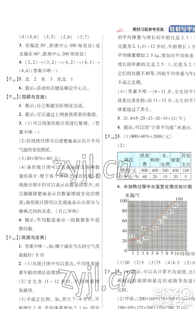 開明出版社2023倍速學習法六年級下冊數學北師大版參考答案