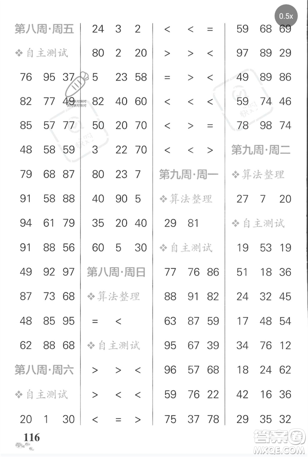 遼寧教育出版社2023小學(xué)學(xué)霸天天計(jì)算一年級(jí)數(shù)學(xué)下冊(cè)蘇教版河南專版參考答案