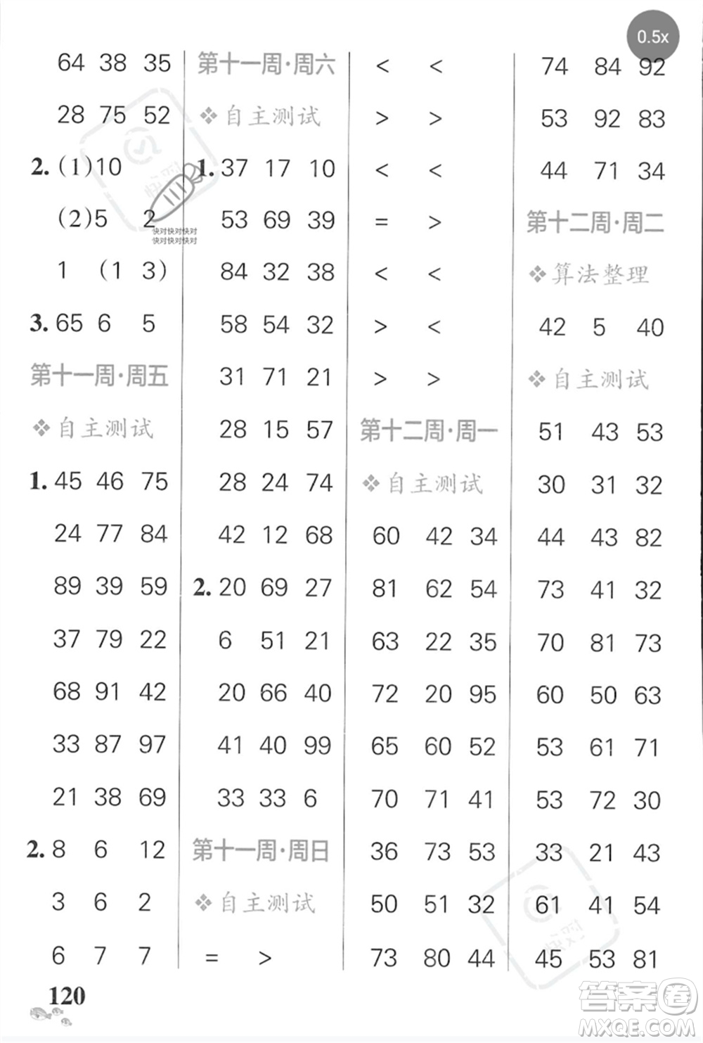 遼寧教育出版社2023小學(xué)學(xué)霸天天計(jì)算一年級(jí)數(shù)學(xué)下冊(cè)蘇教版河南專版參考答案