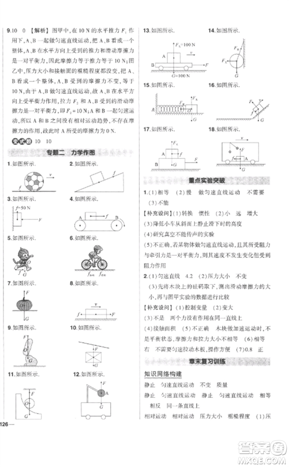 武漢出版社2023狀元成才路創(chuàng)優(yōu)作業(yè)八年級(jí)物理下冊(cè)人教版參考答案