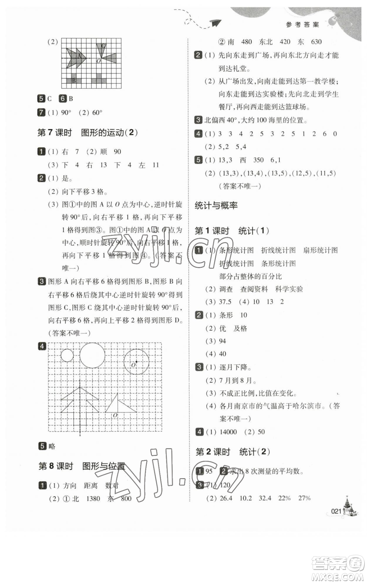 東北師范大學(xué)出版社2023北大綠卡六年級下冊數(shù)學(xué)北師大版參考答案