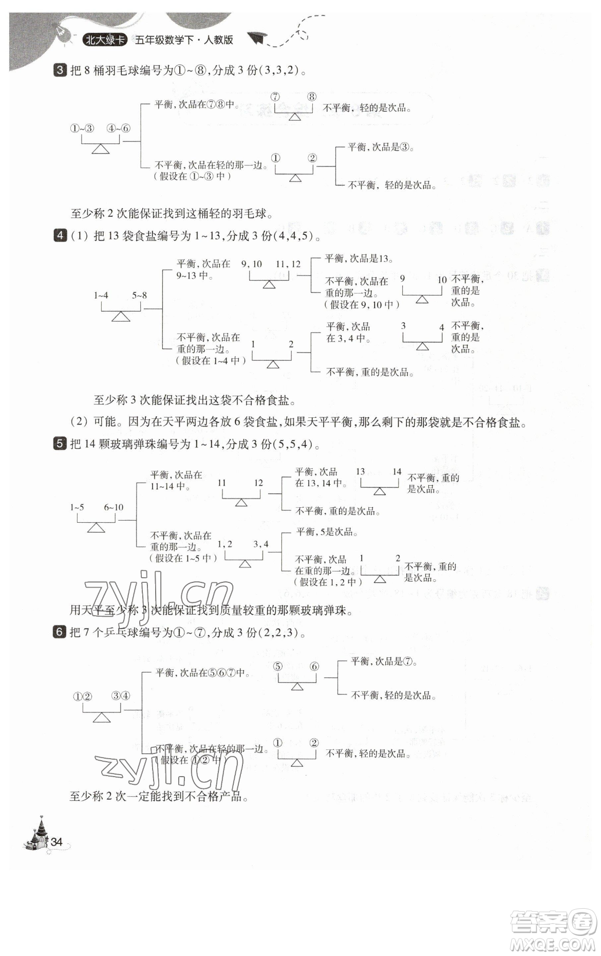 東北師范大學(xué)出版社2023北大綠卡五年級(jí)下冊(cè)數(shù)學(xué)人教版參考答案