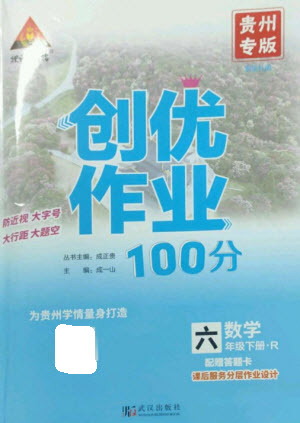 武漢出版社2023狀元成才路創(chuàng)優(yōu)作業(yè)100分六年級數(shù)學(xué)下冊人教版貴州專版參考答案