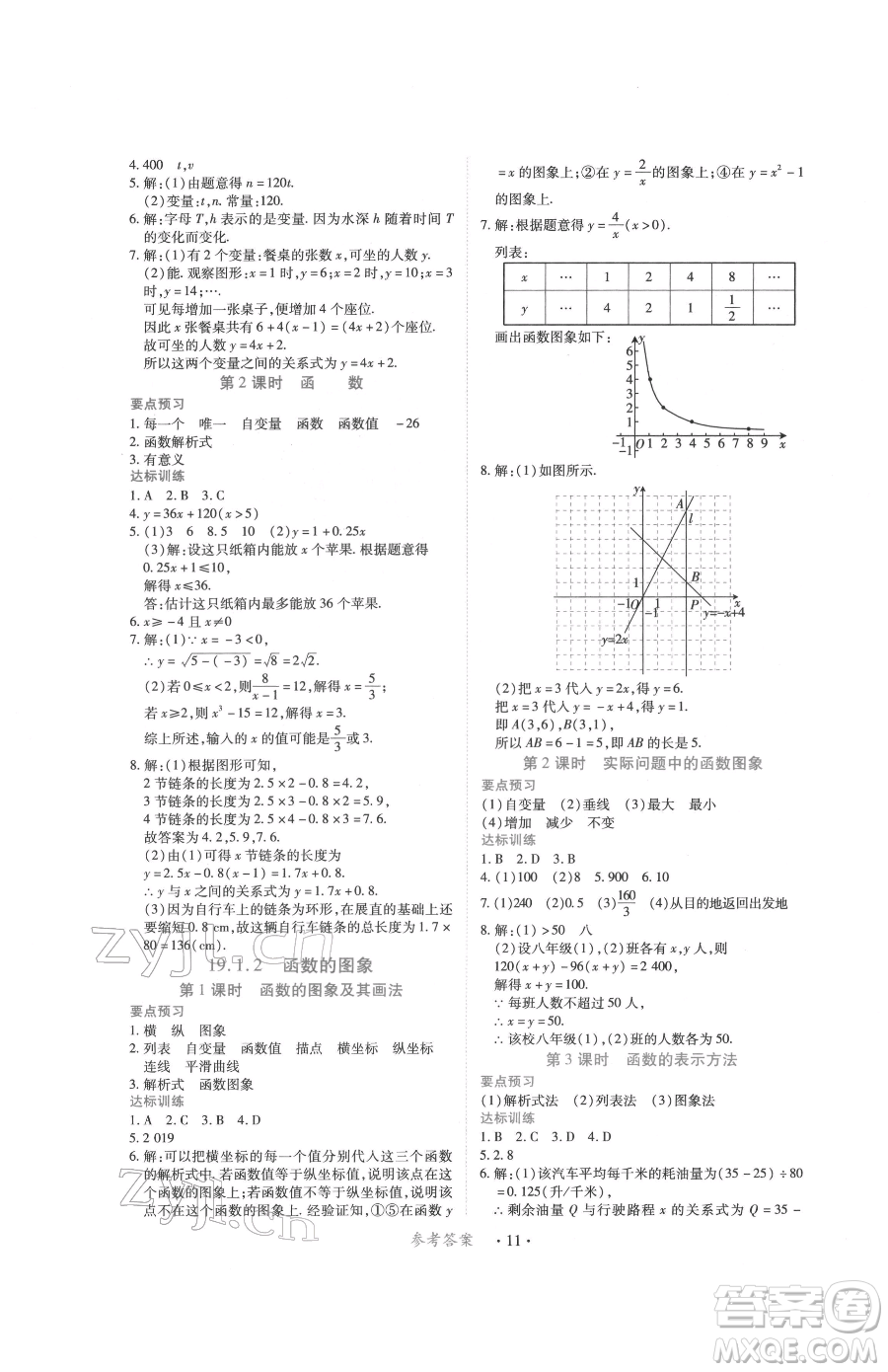 江西人民出版社2023一課一練創(chuàng)新練習(xí)八年級下冊數(shù)學(xué)人教版參考答案