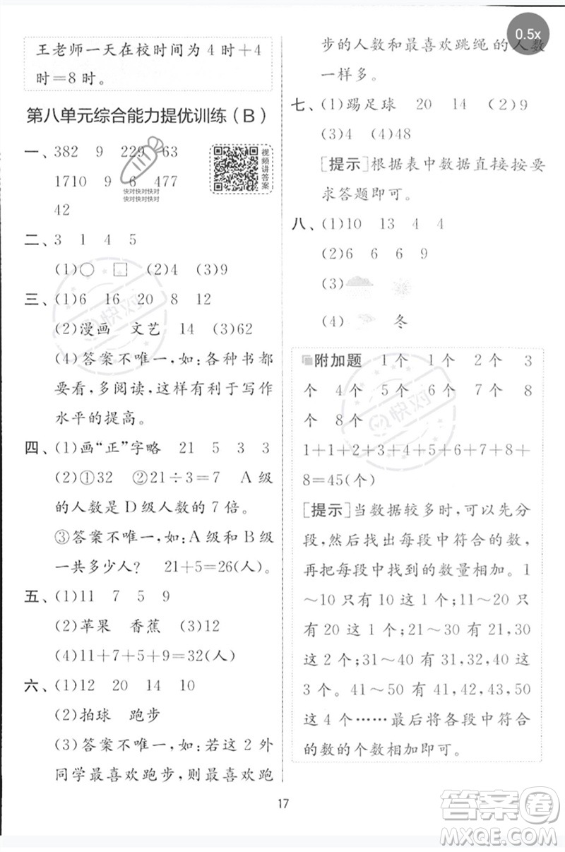 江蘇人民出版社2023春實驗班提優(yōu)大考卷二年級數(shù)學下冊北師大版參考答案