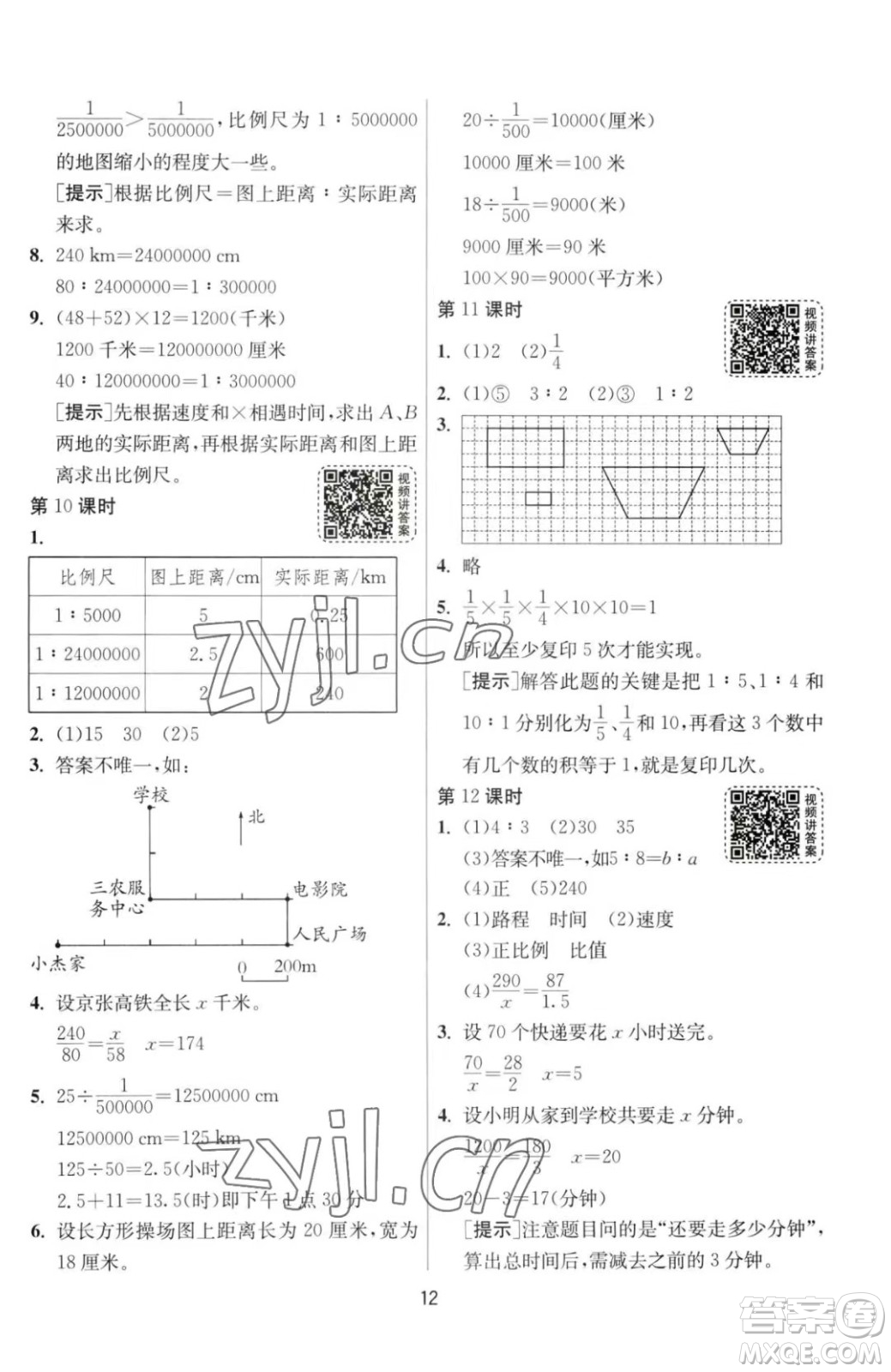 江蘇人民出版社2023春季1課3練單元達標測試六年級下冊數(shù)學(xué)人教版參考答案