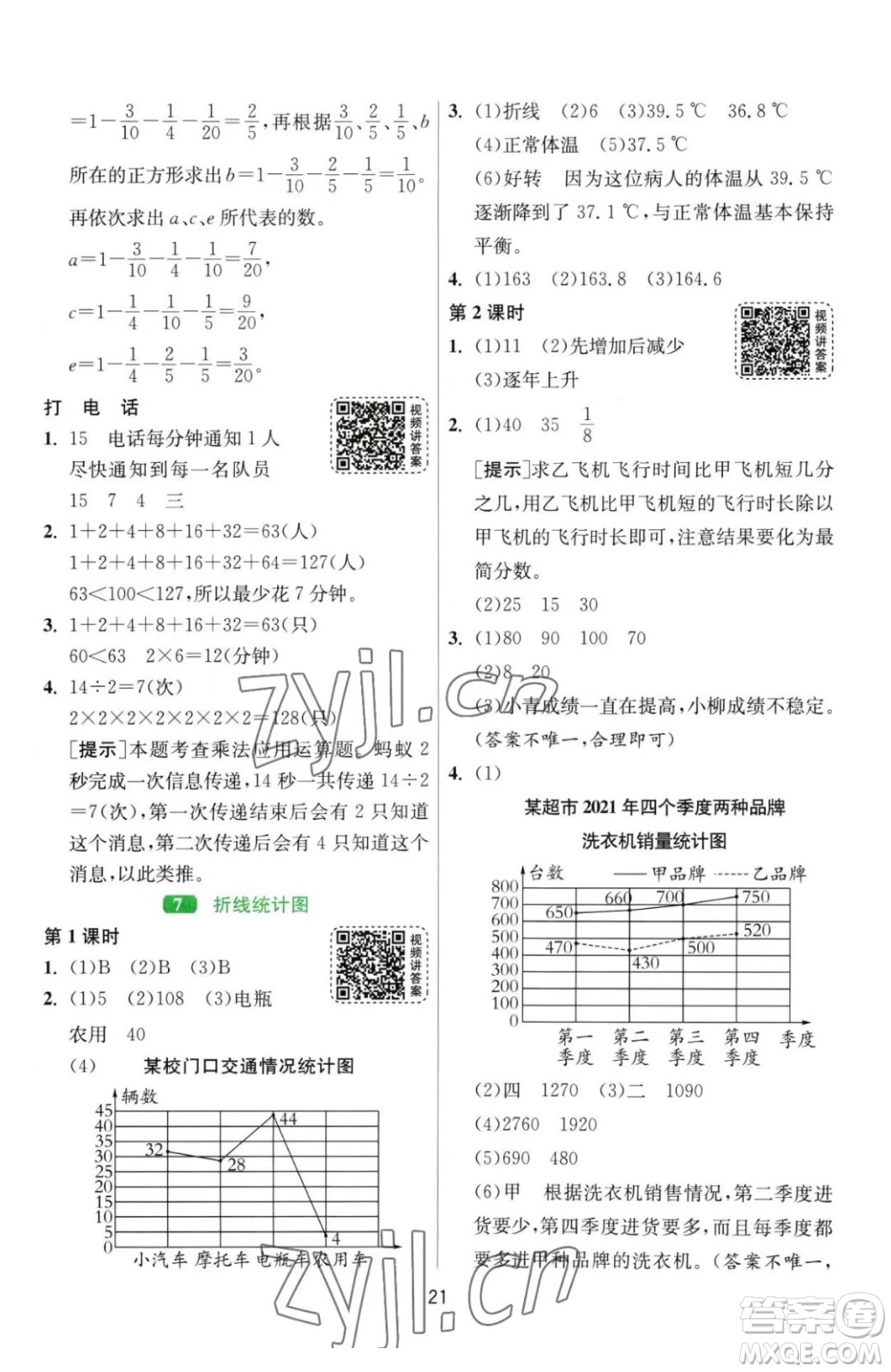 江蘇人民出版社2023春季1課3練單元達標測試五年級下冊數(shù)學人教版參考答案