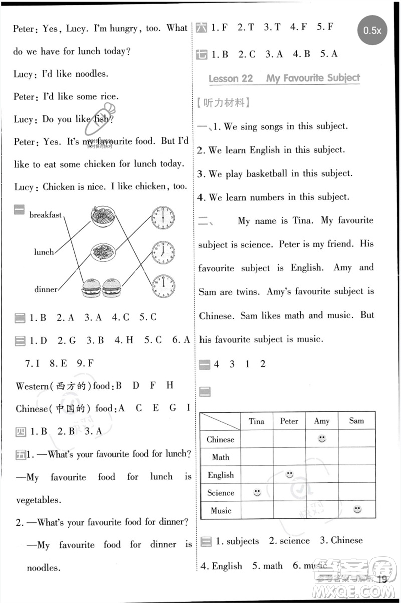 延邊教育出版社2023一遍過四年級(jí)英語下冊(cè)三起點(diǎn)冀教版參考答案