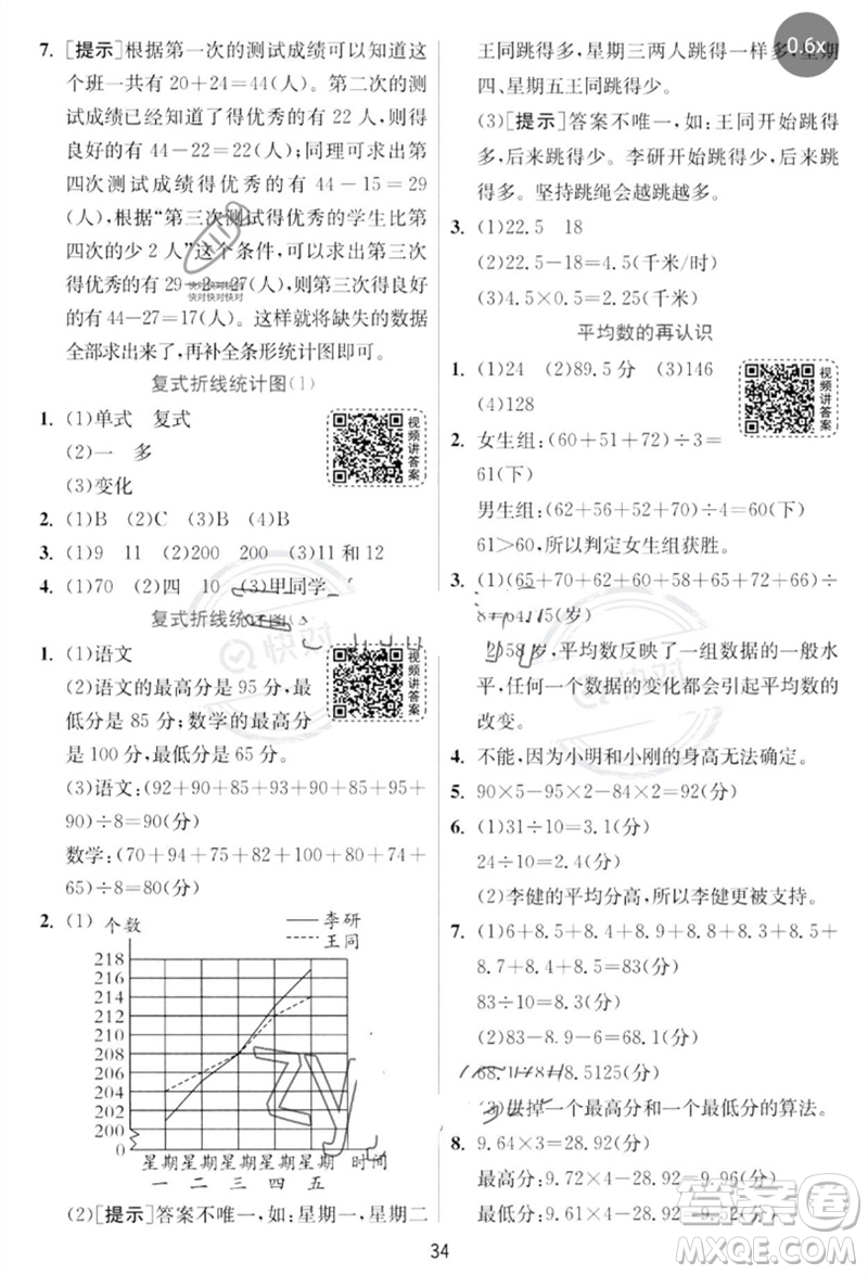 江蘇人民出版社2023實驗班提優(yōu)訓練五年級數(shù)學下冊北師大版參考答案