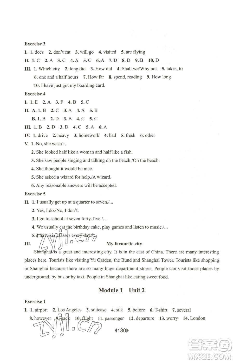 華東師范大學(xué)出版社2023華東師大版一課一練六年級下冊英語滬教牛津版參考答案