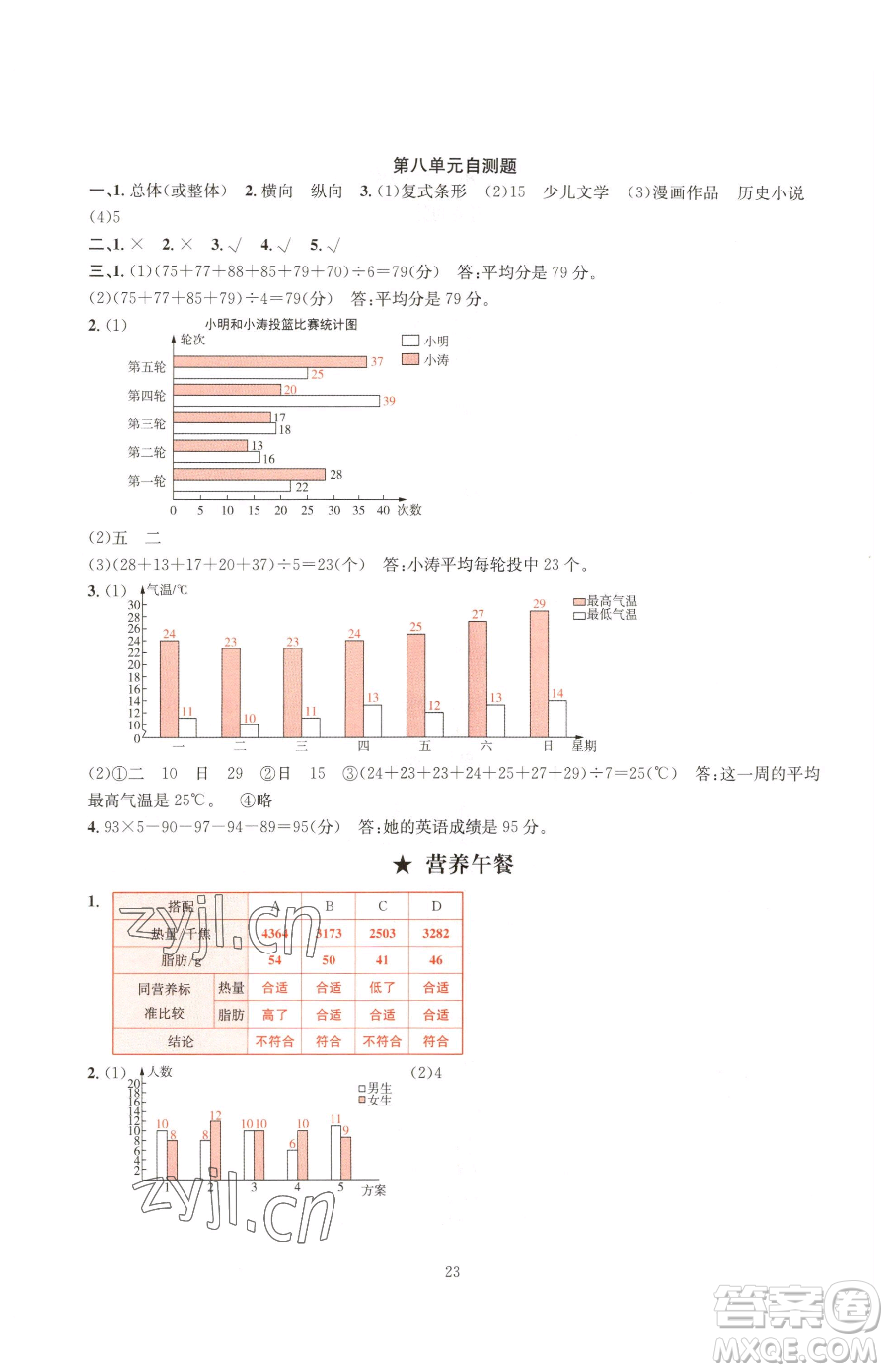 華東師范大學(xué)出版社2023華東師大版一課一練四年級下冊數(shù)學(xué)人教版A版參考答案