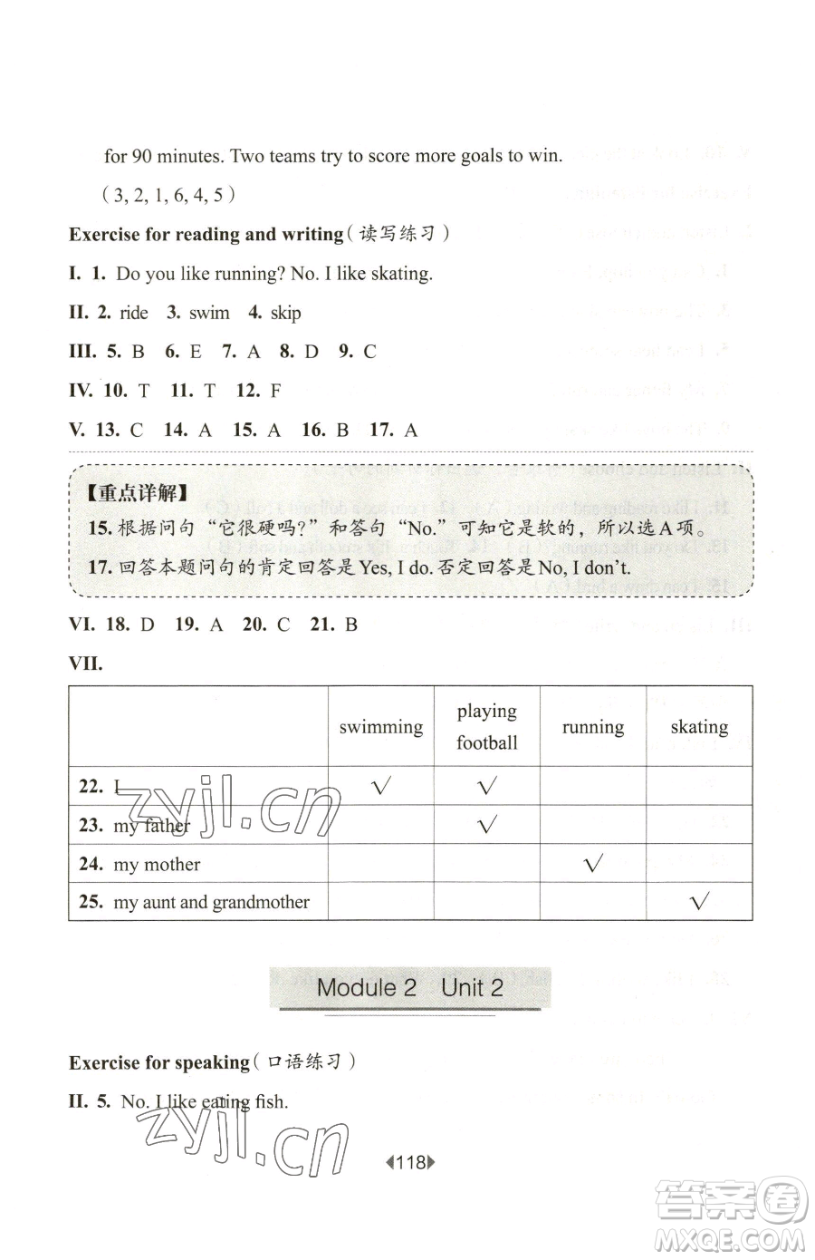 華東師范大學出版社2023華東師大版一課一練二年級下冊英語滬教牛津版五四制參考答案