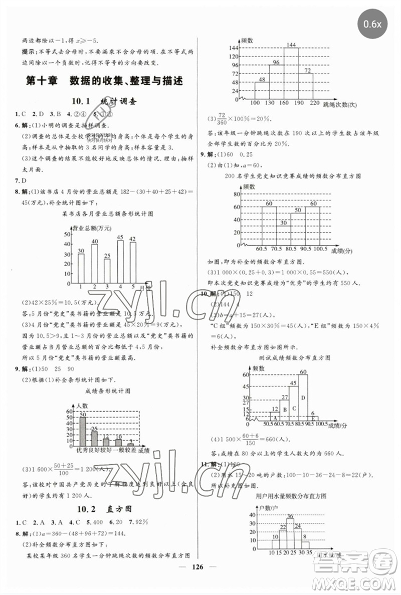 河北少年兒童出版社2023奪冠百分百新導(dǎo)學(xué)課時(shí)練七年級(jí)數(shù)學(xué)下冊(cè)人教版參考答案