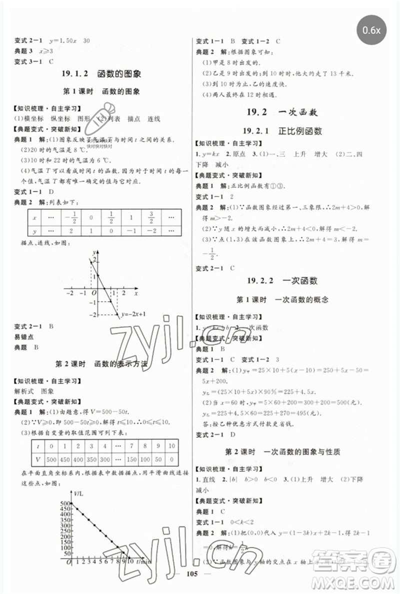 河北少年兒童出版社2023奪冠百分百新導(dǎo)學(xué)課時(shí)練八年級(jí)數(shù)學(xué)下冊(cè)人教版參考答案