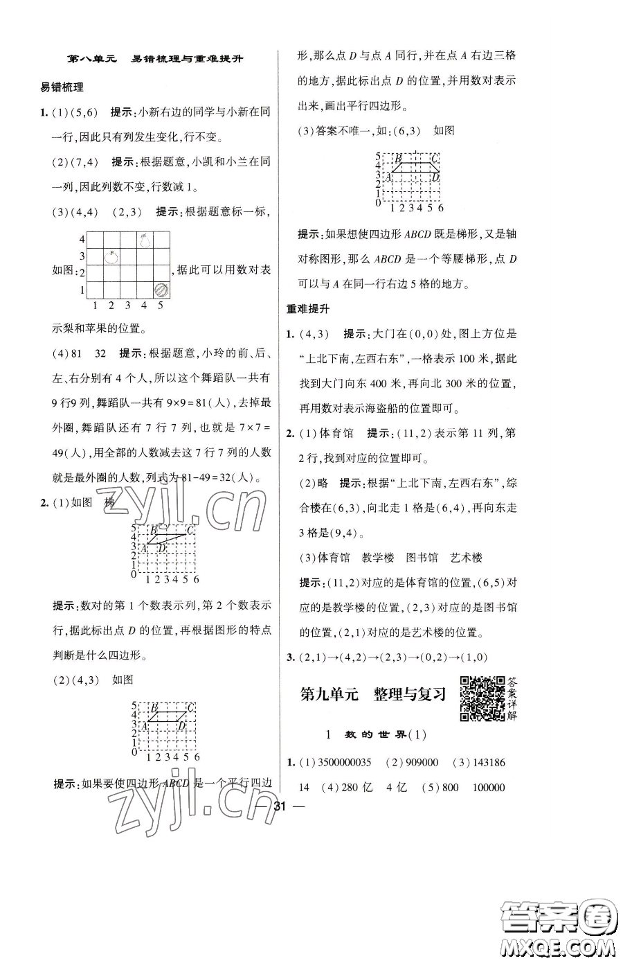 寧夏人民教育出版社2023經(jīng)綸學(xué)典提高班四年級下冊數(shù)學(xué)蘇教版江蘇專版參考答案