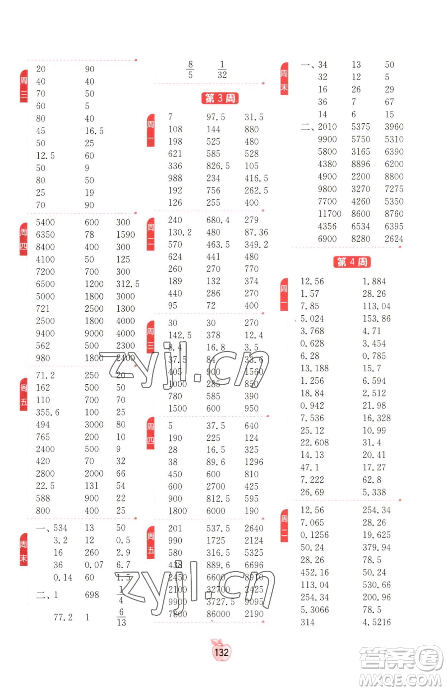 江蘇人民出版社2023小學(xué)數(shù)學(xué)計(jì)算高手六年級(jí)下冊(cè)數(shù)學(xué)RMJY人教版參考答案