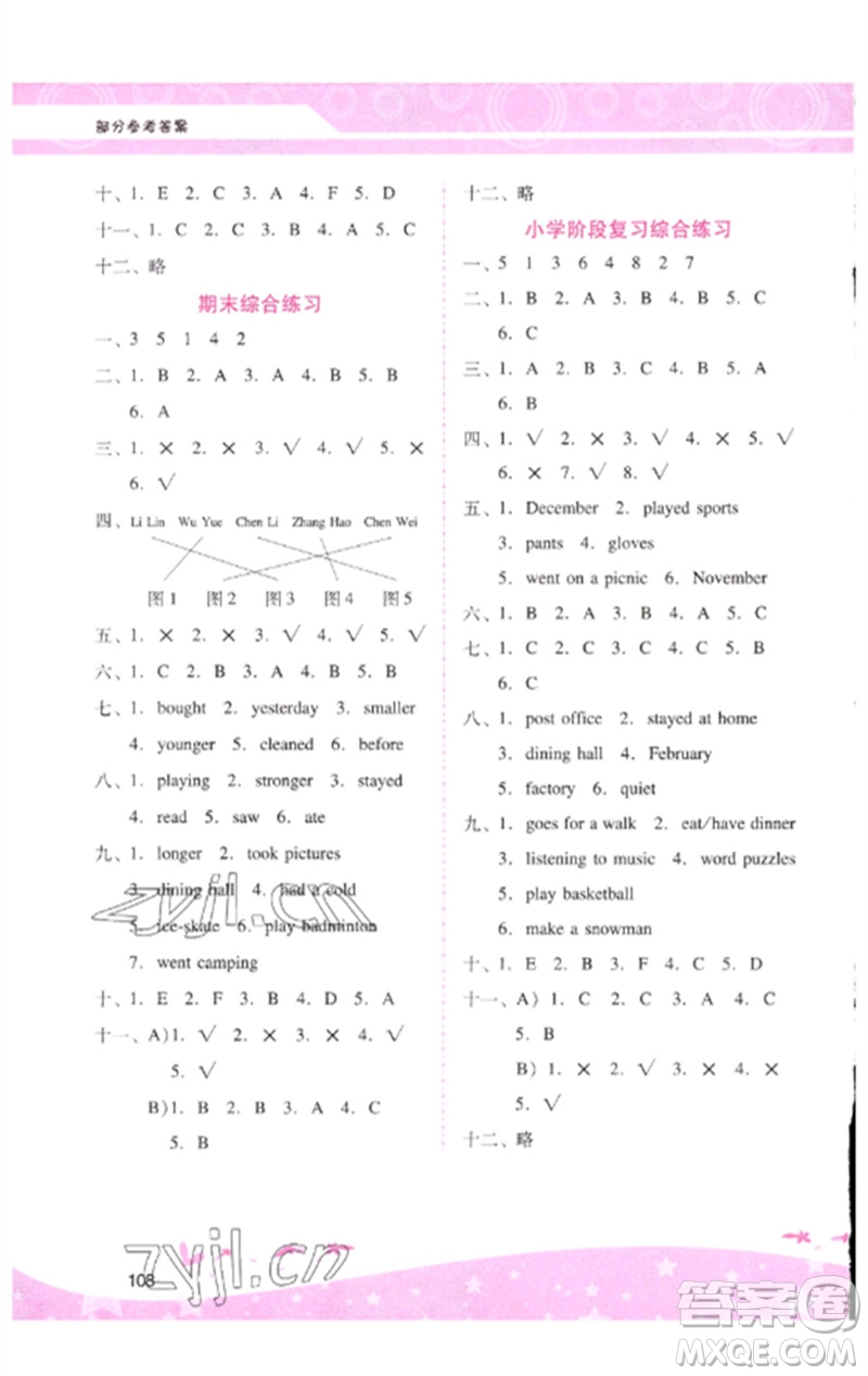 廣西師范大學(xué)出版社2023新課程學(xué)習(xí)輔導(dǎo)六年級英語下冊人教PEP版參考答案