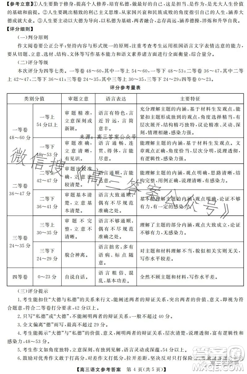 2023金科大聯(lián)考高三3月質(zhì)量檢測語文試卷答案