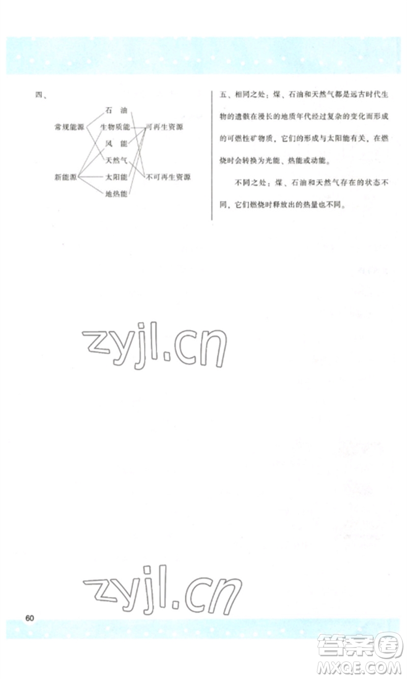 陜西人民教育出版社2023新課程學(xué)習(xí)與評價六年級科學(xué)下冊蘇教版參考答案