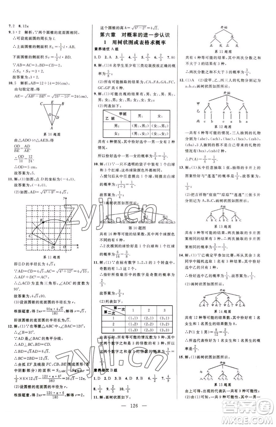 延邊大學(xué)出版社2023細(xì)解巧練九年級下冊數(shù)學(xué)魯教版五四制參考答案