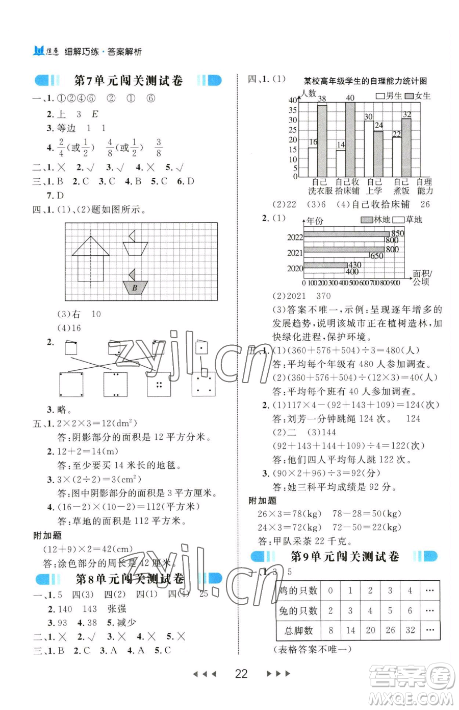 延邊大學(xué)出版社2023細(xì)解巧練四年級(jí)下冊(cè)數(shù)學(xué)人教版參考答案