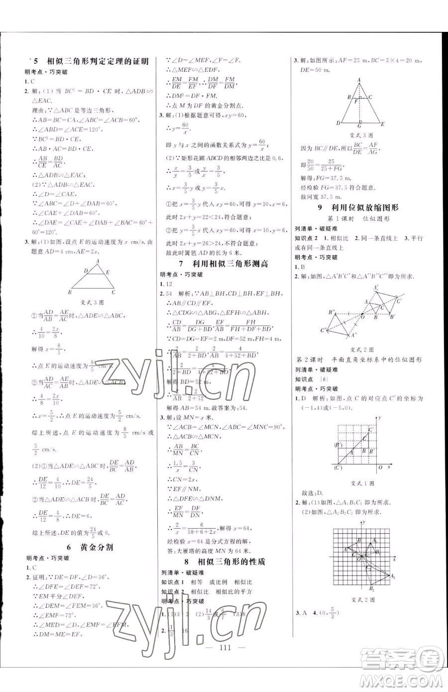 延邊大學(xué)出版社2023細(xì)解巧練八年級下冊數(shù)學(xué)魯教版五四制參考答案