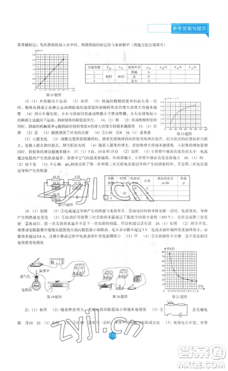 遼海出版社2023新課程物理能力培養(yǎng)九年級下冊人教版D版大連專用參考答案