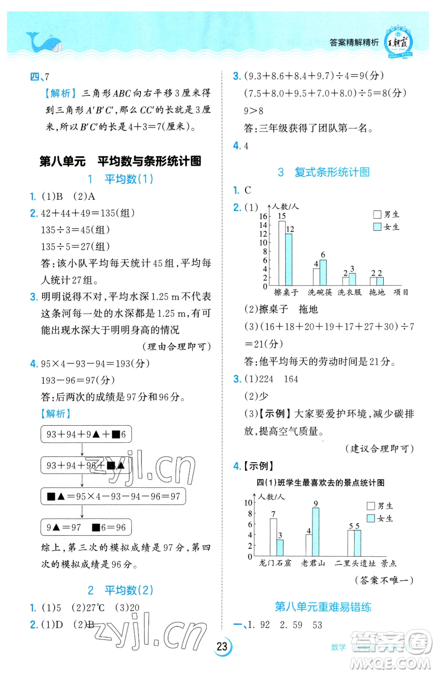 江西人民出版社2023王朝霞德才兼?zhèn)渥鳂I(yè)創(chuàng)新設(shè)計(jì)四年級(jí)下冊(cè)數(shù)學(xué)人教版參考答案