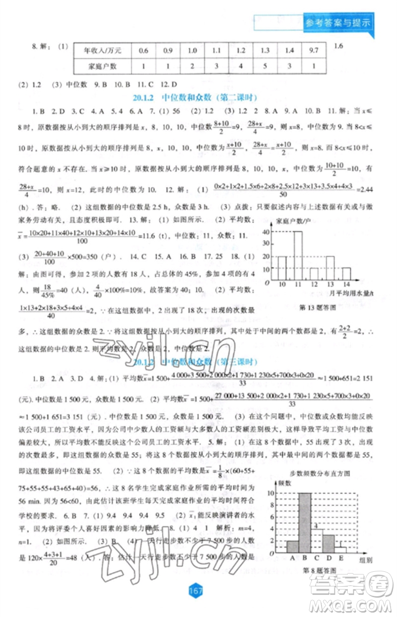 遼海出版社2023新課程數(shù)學(xué)能力培養(yǎng)八年級(jí)下冊(cè)人教版參考答案