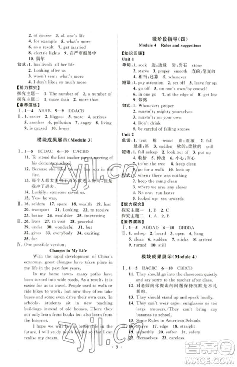 山東教育出版社2023初中同步練習(xí)冊分層卷九年級英語下冊外研版參考答案