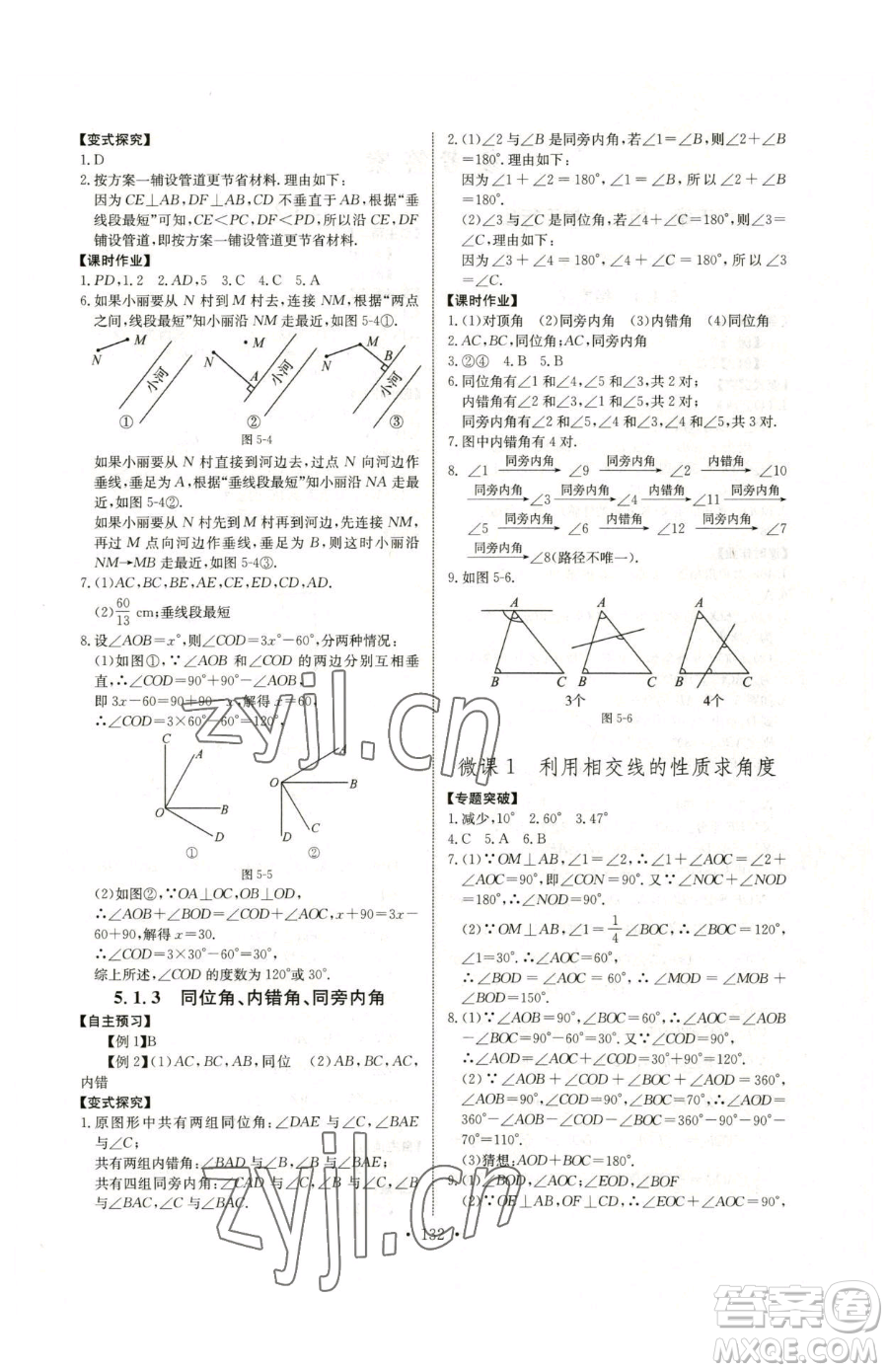 長(zhǎng)江少年兒童出版社2023長(zhǎng)江全能學(xué)案同步練習(xí)冊(cè)七年級(jí)下冊(cè)數(shù)學(xué)人教版參考答案