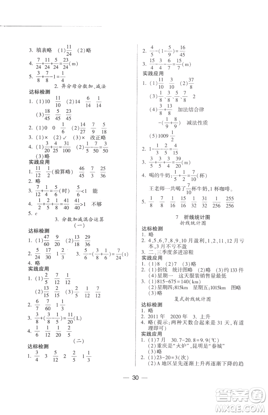 希望出版社2023新課標(biāo)兩導(dǎo)兩練高效學(xué)案五年級下冊數(shù)學(xué)人教版參考答案