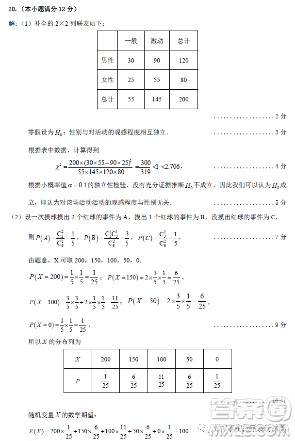 2023年4月梅州市高三總復(fù)習(xí)質(zhì)檢試卷數(shù)學(xué)答案