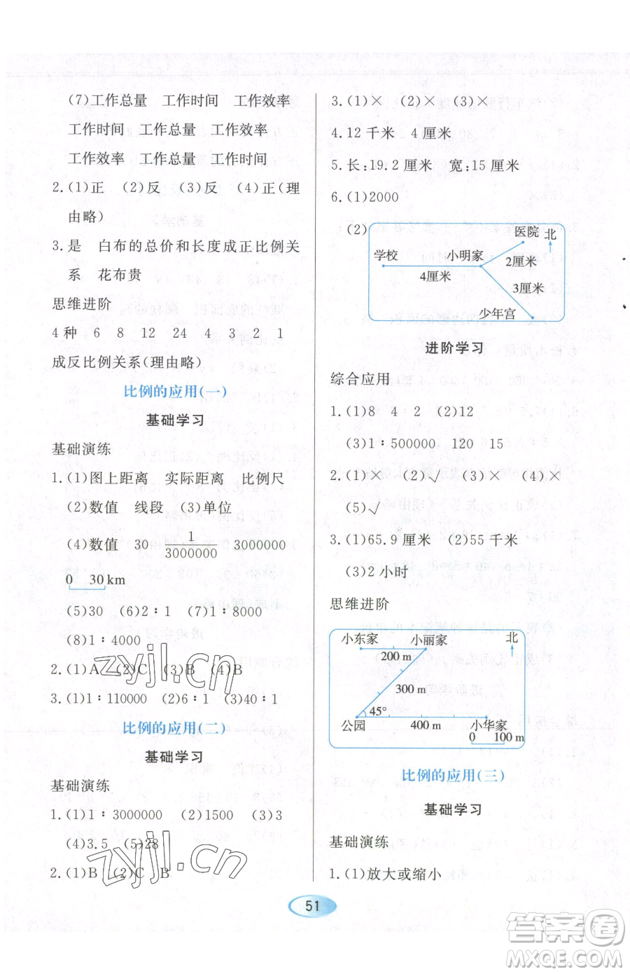 黑龍江教育出版社2023資源與評(píng)價(jià)六年級(jí)下冊(cè)數(shù)學(xué)人教版參考答案