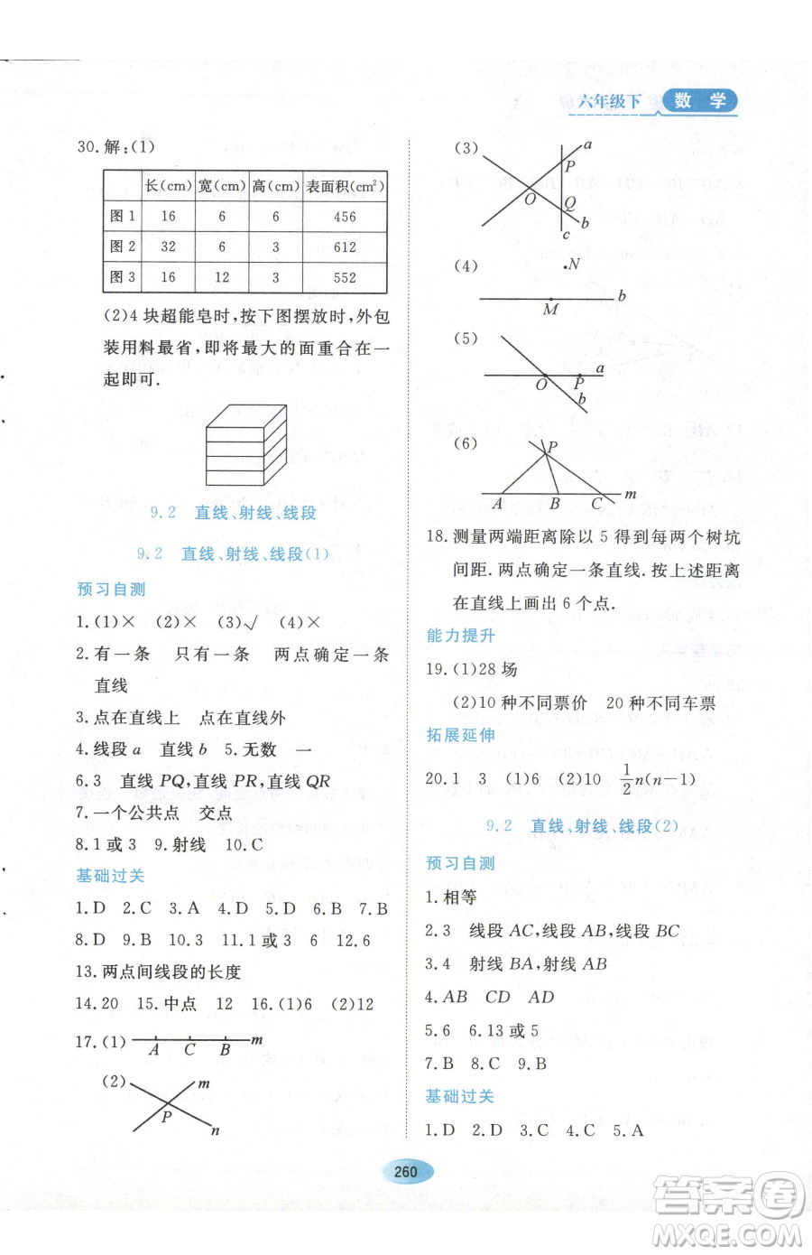 黑龍江教育出版社2023資源與評價六年級下冊數學人教版54制參考答案