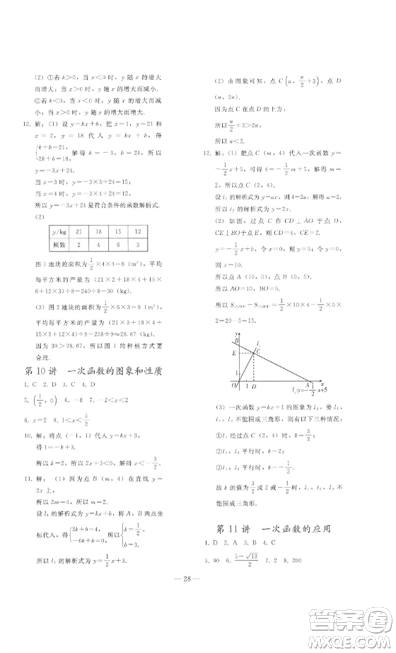 人民教育出版社2023同步輕松練習(xí)九年級數(shù)學(xué)總復(fù)習(xí)人教版參考答案