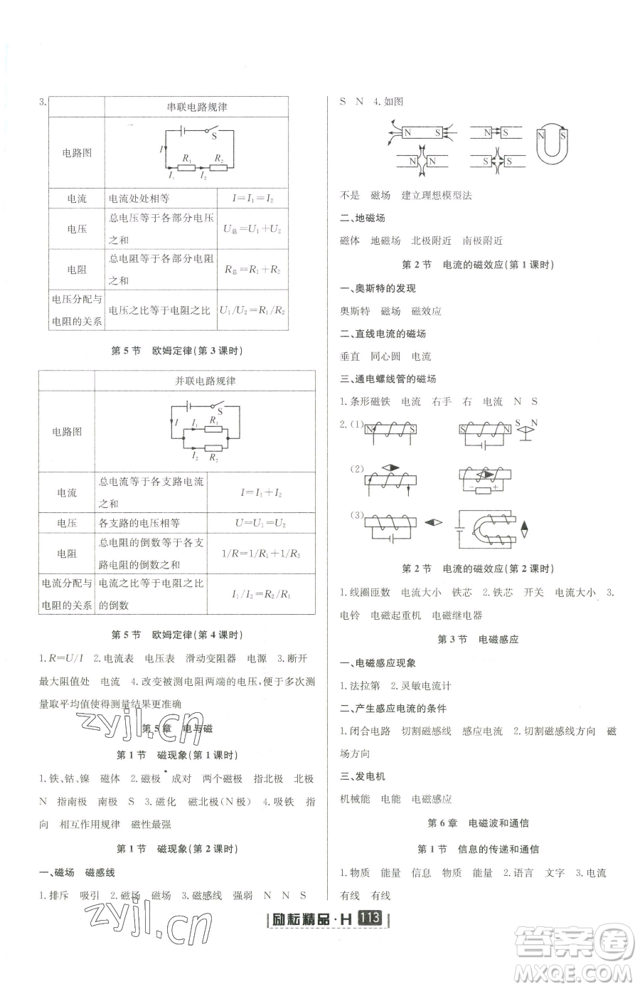 延邊人民出版社2023勵耘書業(yè)勵耘新同步八年級下冊科學華師大版參考答案