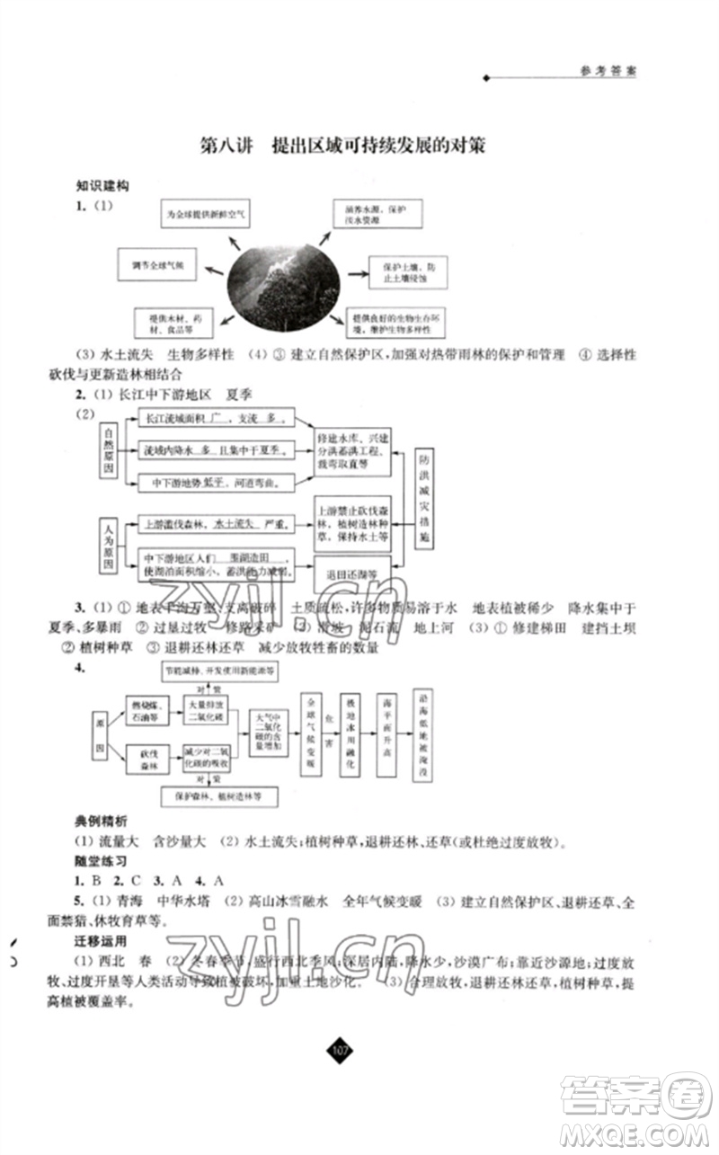 江蘇人民出版社2023中考復習指南九年級地理通用版參考答案