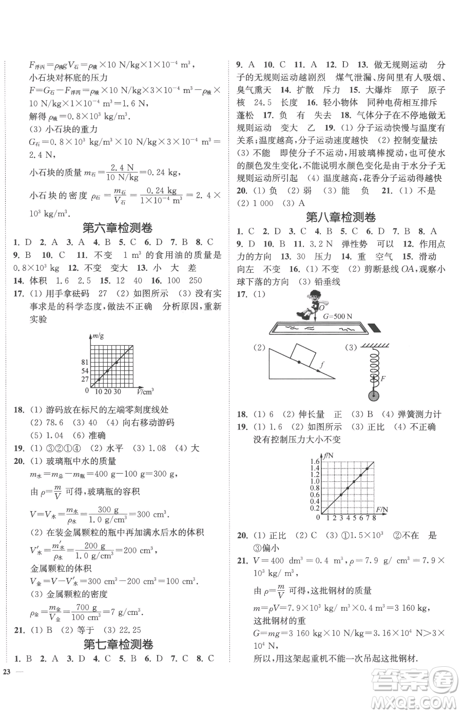 延邊大學(xué)出版社2023南通小題課時(shí)作業(yè)本八年級(jí)下冊(cè)物理蘇科版參考答案