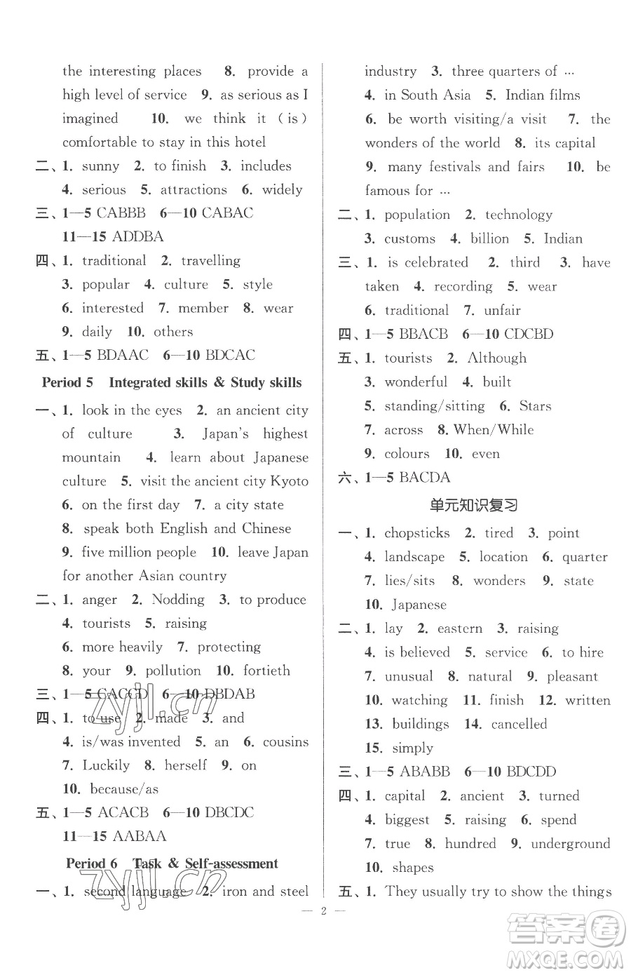 江蘇鳳凰美術(shù)出版社2023南通小題課時(shí)提優(yōu)作業(yè)本九年級(jí)下冊(cè)英語(yǔ)江蘇版參考答案