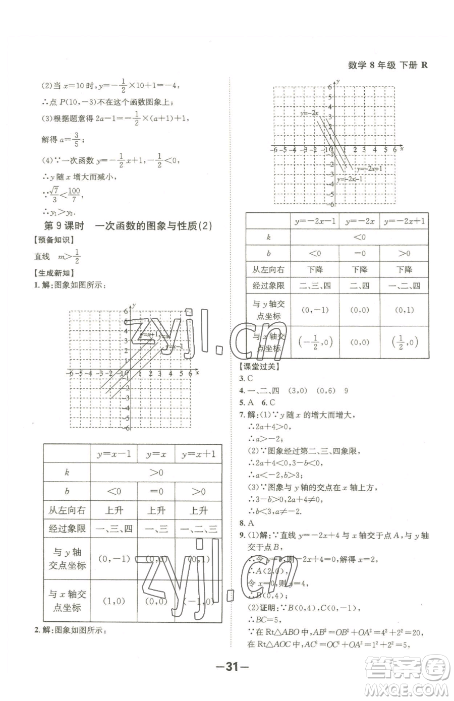 延邊大學出版社2023全程突破八年級下冊數(shù)學人教版參考答案