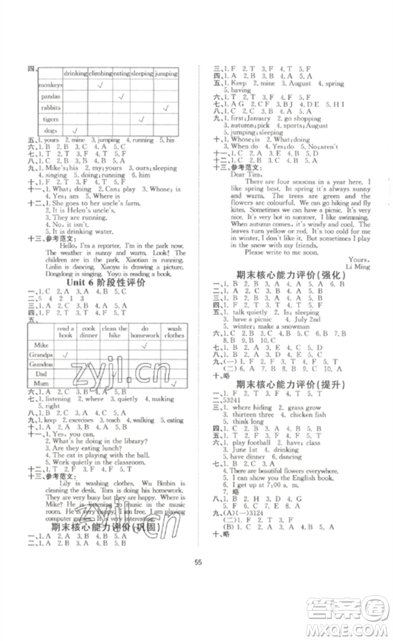 延邊教育出版社2023高分突破創(chuàng)優(yōu)100五年級英語下冊人教PEP版參考答案