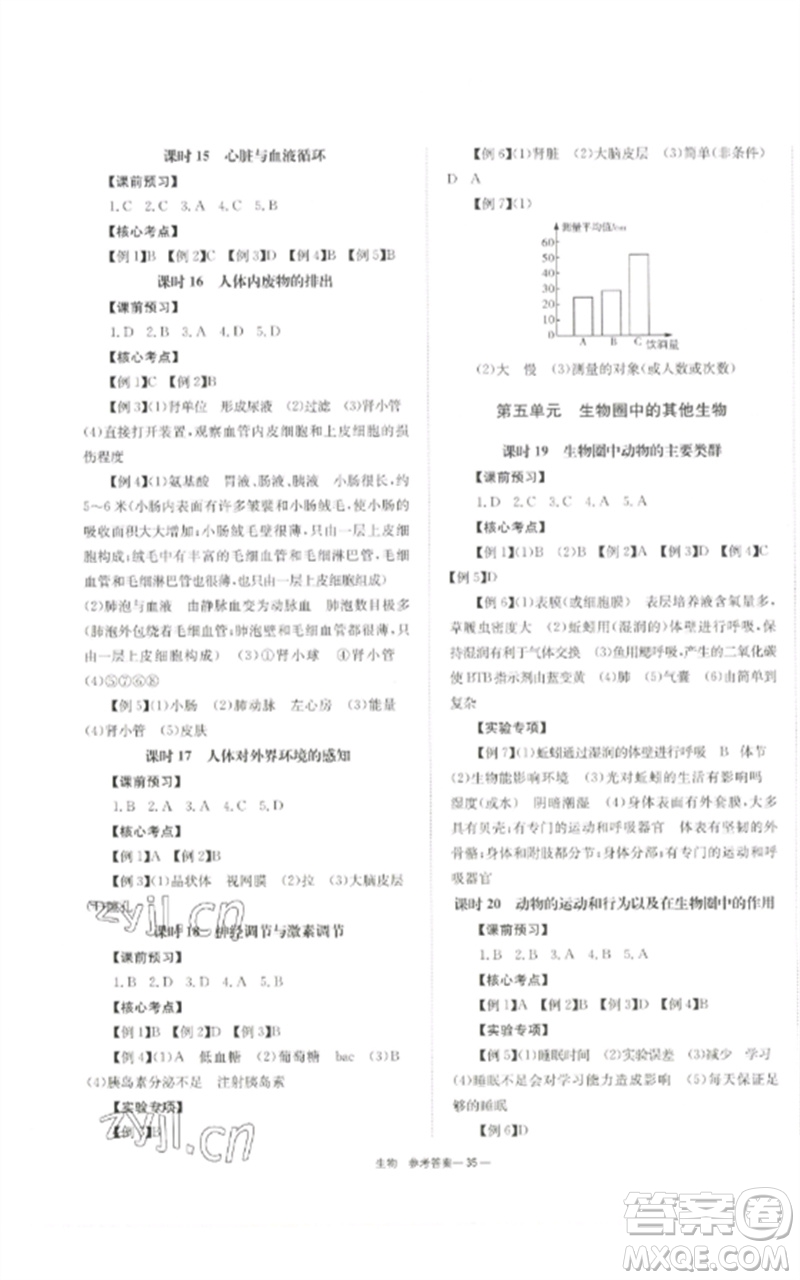 湖南師范大學(xué)出版社2023全效學(xué)習(xí)中考學(xué)練測(cè)九年級(jí)生物通用版參考答案