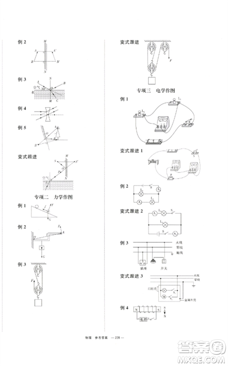 湖南師范大學(xué)出版社2023全效學(xué)習(xí)中考學(xué)練測九年級物理通用版參考答案