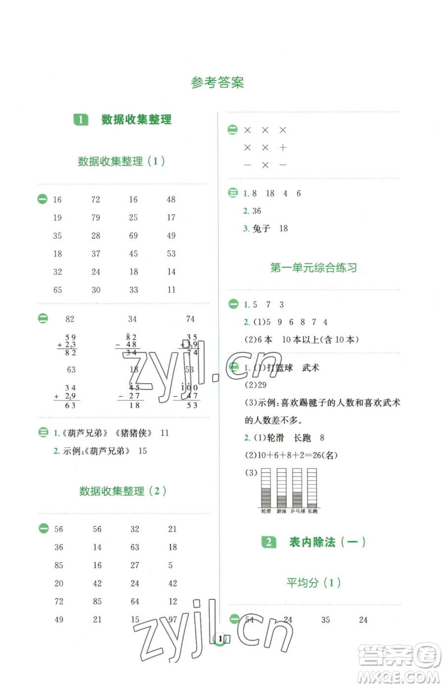 文化發(fā)展出版社2023金牛耳計(jì)算天天練二年級(jí)下冊(cè)數(shù)學(xué)人教版參考答案