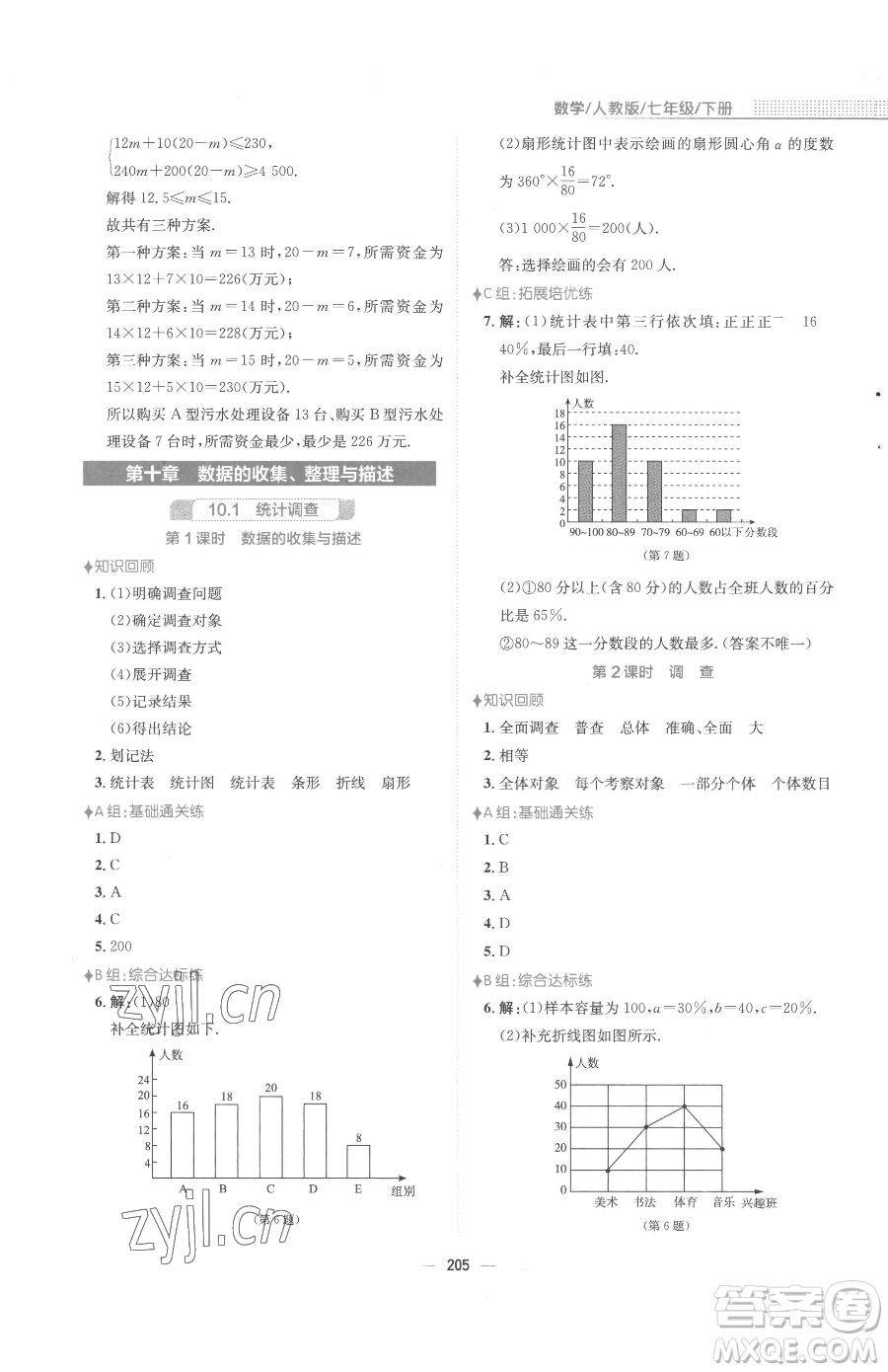 安徽教育出版社2023新編基礎(chǔ)訓(xùn)練七年級下冊數(shù)學人教版參考答案