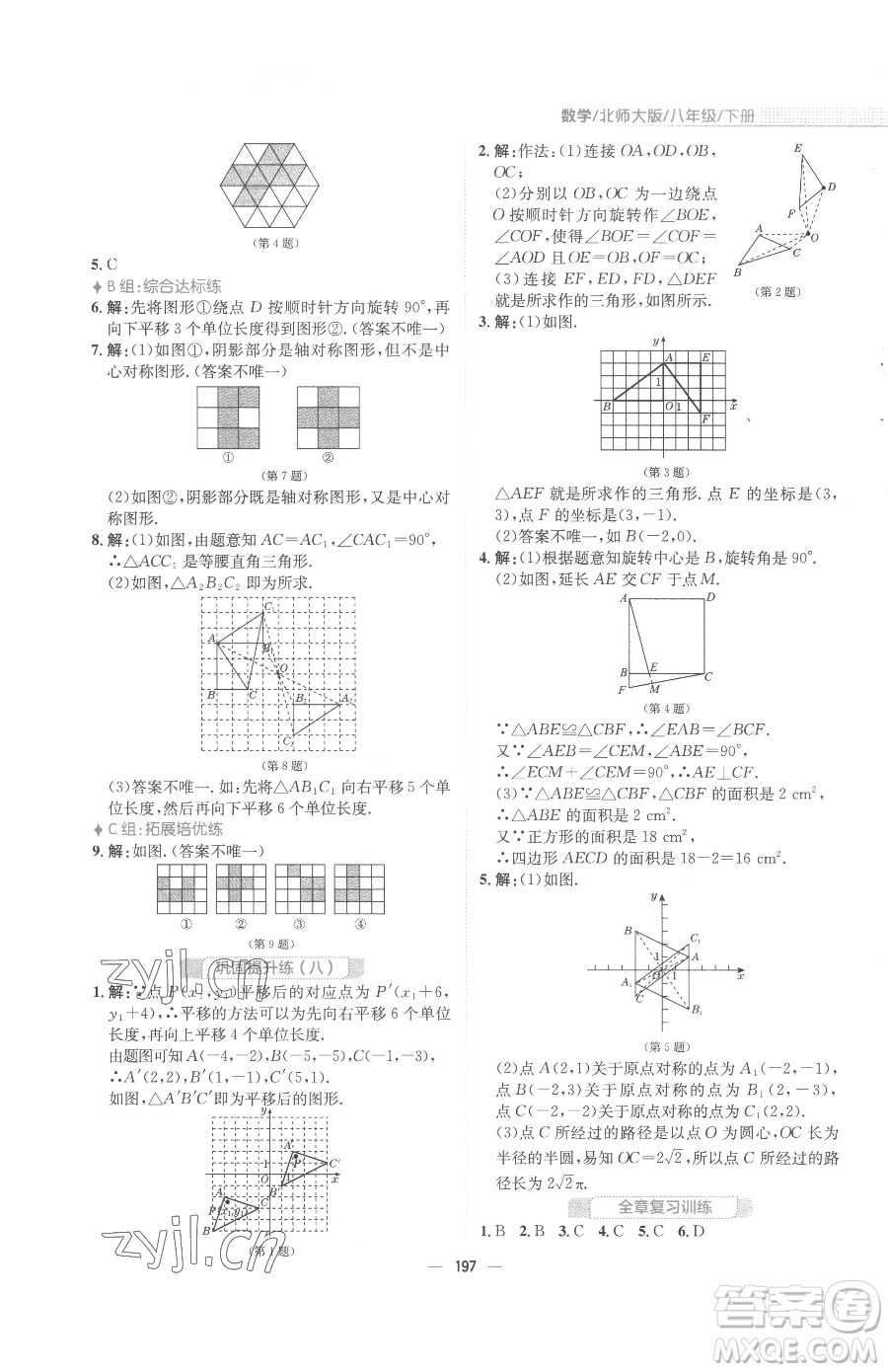 安徽教育出版社2023新編基礎(chǔ)訓(xùn)練八年級下冊數(shù)學(xué)北師大版參考答案