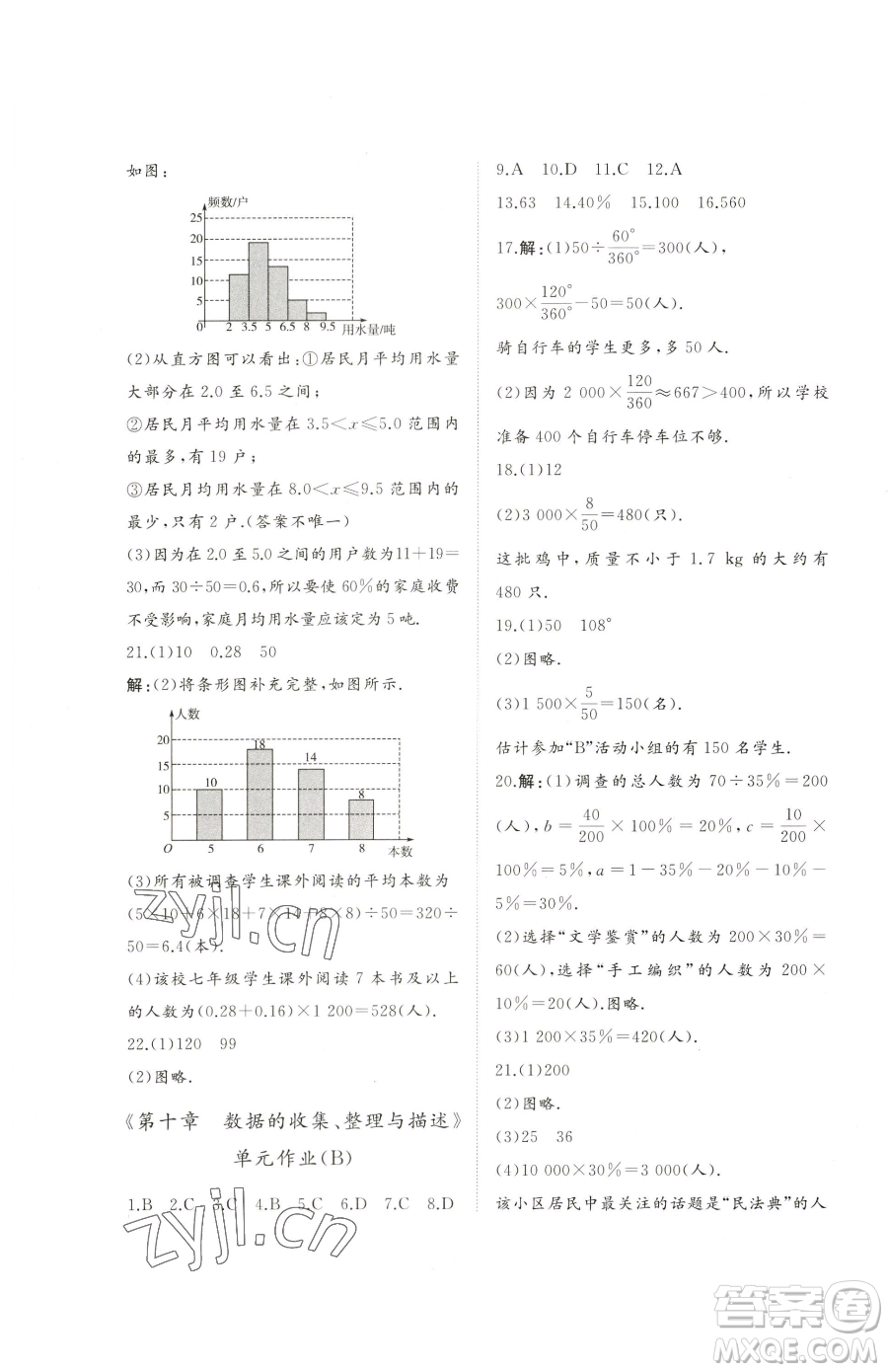 山東友誼出版社2023精練課堂分層作業(yè)七年級下冊數(shù)學(xué)人教版臨沂專版參考答案